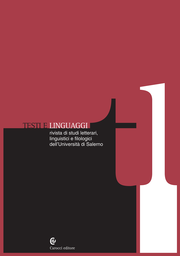 Cover of the journal Testi e linguaggi - 1974-2886